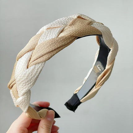 Women Headband Twist Hairband Bow Knot Cross Tie Wide Headwear Hair Band Hoop - Aimall