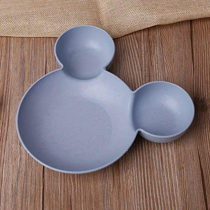 4PCS Wheat Straw Tableware Set Anti Fall Bowls Children Dish Dinner Plate Bowl