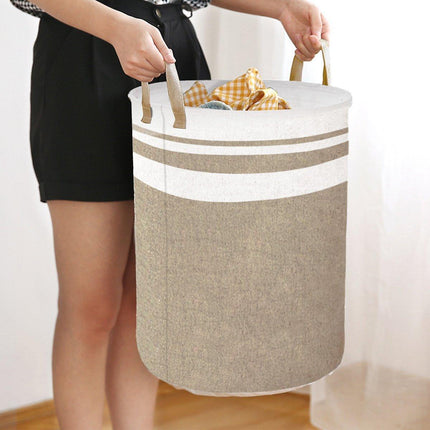 Foldable Canvas Laundry Basket for Dirty Clothes Storage Bag Hamper Organizer