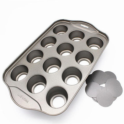 12 Cups Individual Mini Cheesecake Cake Pan Tin Loose Base Cheese Cake Mould Pan - Aimall