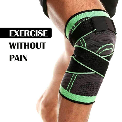 Orange AOLIKES 3D Knee Support Brace Compression Sleeve Arthritis Pain Relief Gym - Aimall
