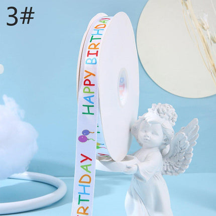 Happy Birthday Ribbon 2CM x 100Yard DIY Party Cake Decoration Gift Wrapping