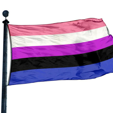 Large Genderfluid Flag Heavy Duty Outdoor Gay Pride LGBT 90 X 150 CM - 3ft x 5ft - Aimall