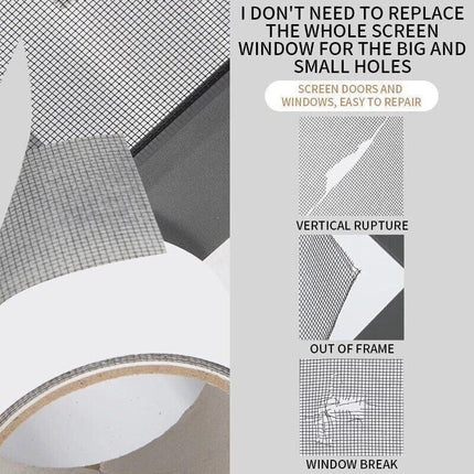 2M Window Door Repair Tape Fly Screen Insect Repellent Repair Tape Self Adhesive - Aimall