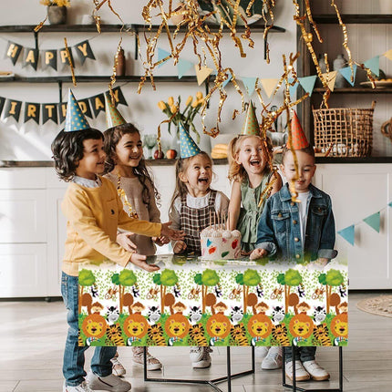 Animal Jungle Zoo Safari Party Supplies Plastic Tablecloth Table Cover - Aimall