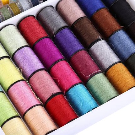 64Rolls Sewing Machine Line thread Spool Set Bobbin Cotton Reel Needle Tape Kit - Aimall