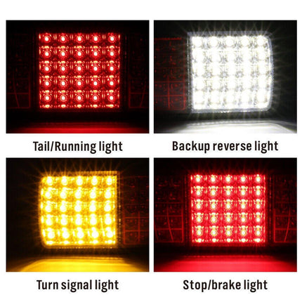 2pcs 75 LED Tail Lights 12V Brake Reverse Indicator Ute Trailer Truck Boat