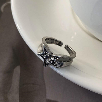 Adjustable Stacked Star Opening Ring Jewelry Five-pointed Star Design Unisex