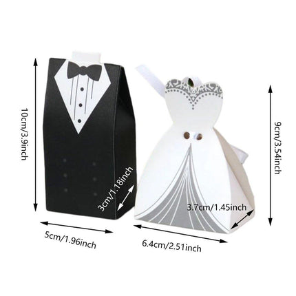 100PCS Double Breasted Suit Candy Boxes Wedding Favor Gift Packaging Paper Box