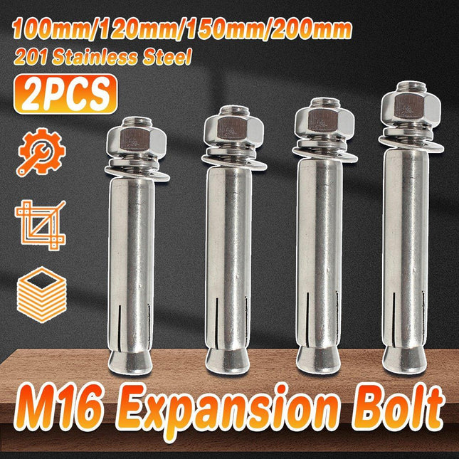 2pcs M16 Expansion Screws Hexagon Bolts Duty Wall Anchor Fasteners