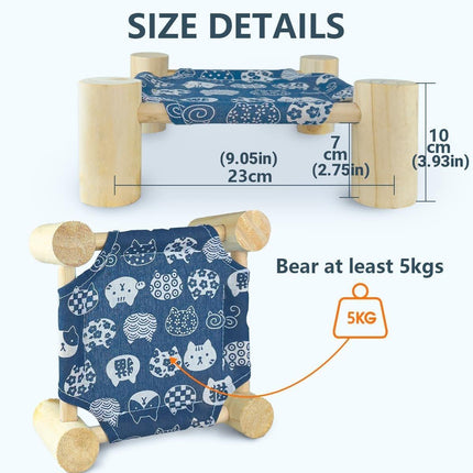 Breathable Wooden Hamster Bed Nest Supplies Dismantle Washable Hammock Pet House