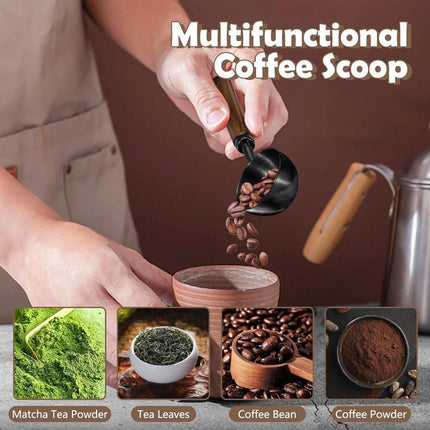 2pcs Walnut Coffee Measuring Spoon Long Handle Baking Milk Powder Spoon Set