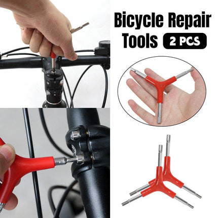 2PCS Hex Socket 3 Prong Bike Repair Tool for Mountain Bicycle Maintenance Kit