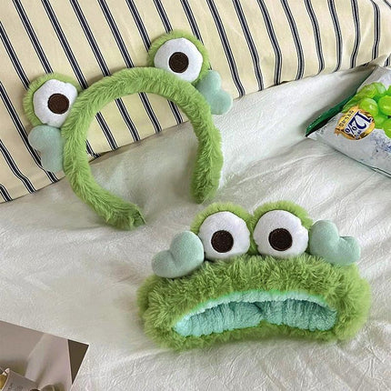 Cute Frog Makeup Hair Band Side Elastic Hair Band Girls Hair Band Decoration - Aimall