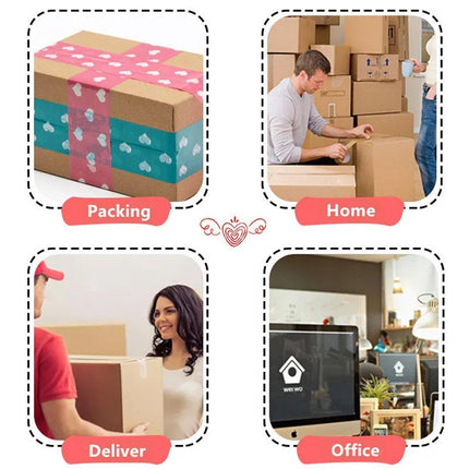 5pcs Cute Personality Packing Sealing Tape Adhesive Heart Design Colourful Glue