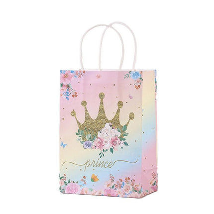30pcs Pink Romantic Flower Tote Bag Cowhide Paper Elegant Design Gift Bag