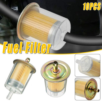10pcs Motorcycle Fuel Filter Gasoline Cup Transparent Exhaust Detection Filter