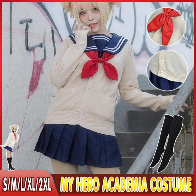 Anime My Boku no Hero Academia Himiko Toga Cosplay Costume JK School Uniform AU