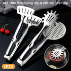 3pcs Stainless Steel Food Tongs Multifunctional Kitchen Cooking Serving Clips