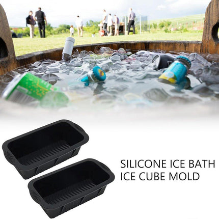 2PCS Reusable Silicone Ice Blocks Large Cube Tray for Drinks and Cocktails