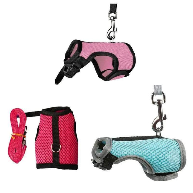 Small Animal Harness Guinea Pig Forret Hamster Rabbit Squirrel Vest Clothes Lead S Size - Aimall