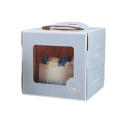 30PCS Grey Portable Cake Boxes Display Window Packing Case with Handle Birthday - Aimall