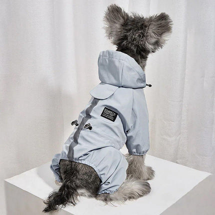 Outdoor Reflective Waterproof Dog Raincoat Breathable Four Legged Pet Jacket