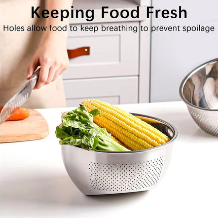 304 Stainless Steel Drain Basket for Rice Washing Vegetables Household Strainer