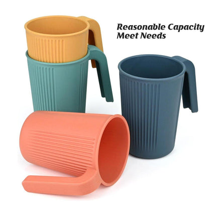 4pcs Reusable Straw Mugs with Handle for Home Use Coffee Tea Drinkware Set