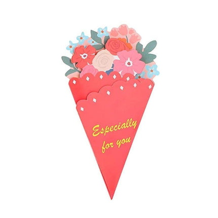 Mother's Day Bouquet Blessing Card 5 Flower Shape Birthday Gift Three-dimensional Creative Card Blessing Card