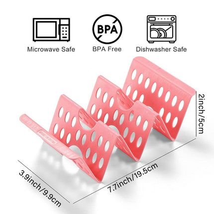 7 x Plastic Taco Holder Tray Wavy Triangle Tortilla Rack Perforated Baking Stand