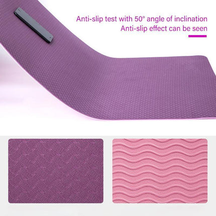 TPE Yoga Mat Eco Friendly Exercise Fitness Gym Pilates Non Slip Dual Layer Aimall