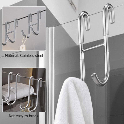 4PCS Stainless Steel S-Type Double Hooks for Kitchen Bathroom Closet Hanging