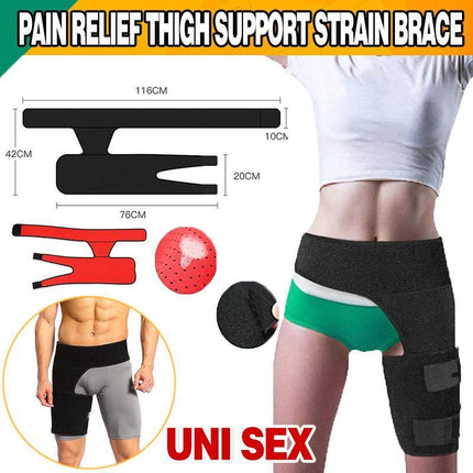 Groin Pain Relief Thigh Support Strain Brace Hip Compression Hamstring Strap - Aimall