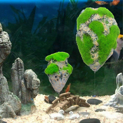 Artificial Floating Stone Pumice with Moss Aquarium Decoration Aquatic Landscape
