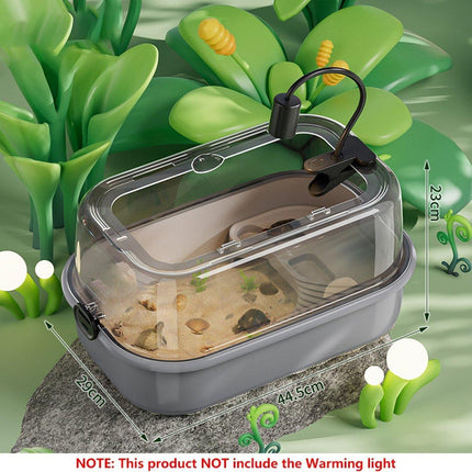 Turtle Tank Home Reptile Habitat Turtle Feeding Box Aquarium Portable Container