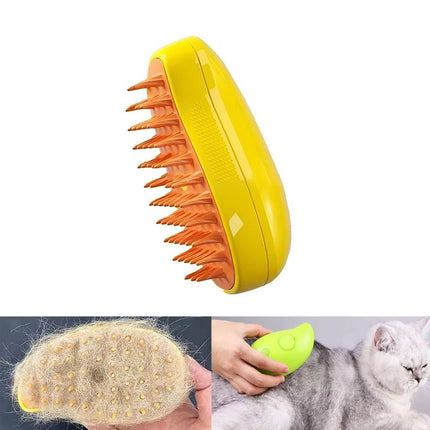 Electric Pet Hair Brush 3 in 1 Steamy Dog Cat Hair Grooming Bath Spray Tool