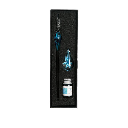 Crystal Flower Glass Dipping Dip Pen Writing Set Gift Pack Fountain Calligraphy - Aimall