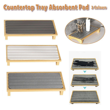 Countertop Absorbent Drainage Mat Sink Splash Pad Bathroom Tray Water Catcher