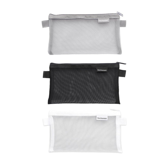 10PCS Clear Mesh Pencil Case Pen Cosmetic Makeup Storage Bag Organizer Pouch - Aimall