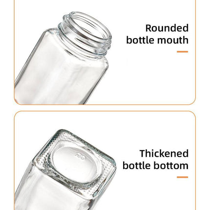 12pcs Square Glass Spice Jars Clear Storage Containers Kitchen Spice Organizing