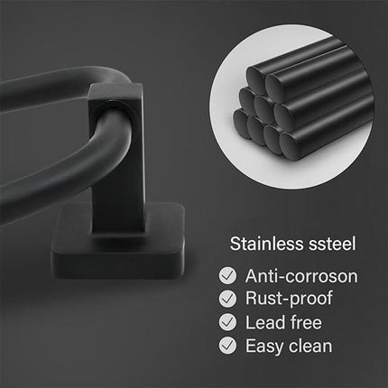 Towel Ring Rectangular Towel Rack Wall Mount Towel Hanging Ring for Bathroom