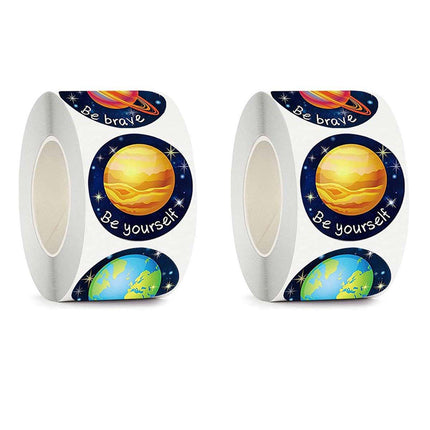 2 Rolls of Decorative Sticker Labels with Cute Designs for Crafting and Creative Projects