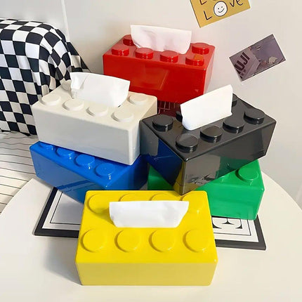 Tissue Box Cover Creative Building Block Cute Napkin Dispenser Holder Home Decor