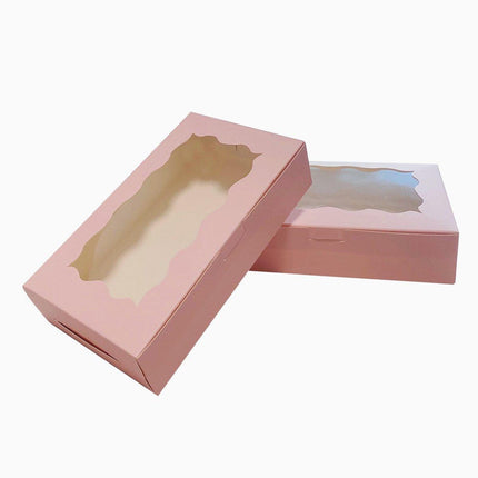50pcs Rectangular Kraft Paper Window Box Gift Packaging Boxes Party Favors