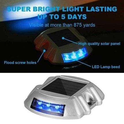 Waterproof Solar LED Powered Road Step Light Dock Light for Outdoor Driveway Dec - Aimall