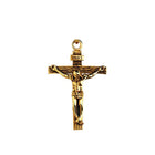 Men Stainless Steel Gold Silver Black Jesus Crucifix Pendant Chain Necklace Gold&Black - Aimall