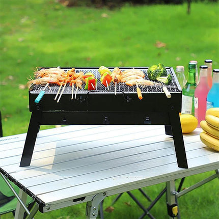 Outdoor Camping Portable & Foldable Charcoal BBQ Grill Hibachi Picnic Barbecue - Aimall