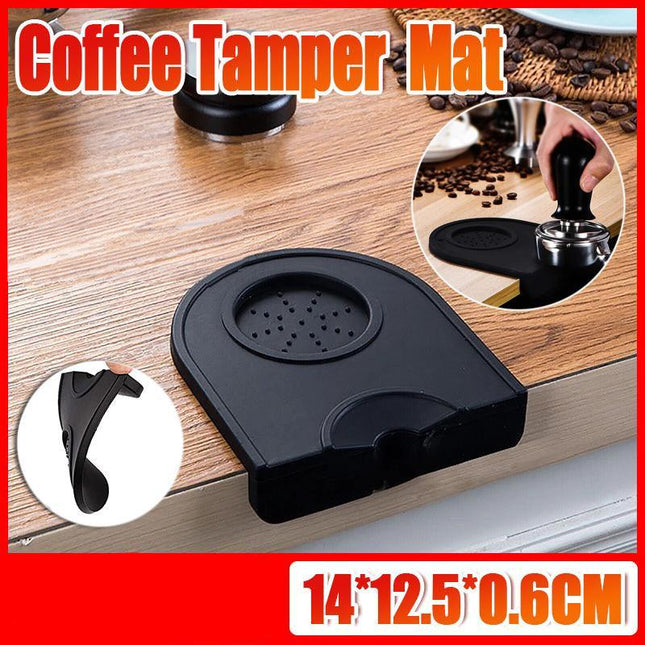 Coffee Tamper Silicone Mat Black Tamping Holder Pad Corner Dropped Edge Tools - Aimall