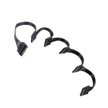 15 Pin SATA Power Y-Splitter Cable Adapter Extension 1 Male to 5 Female For HDD - Aimall